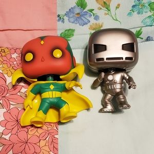Funko Pop Marvel Collector Corps Vision and Iron Man